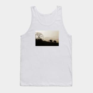 Asian Elephants Trekking In The Jungle Photograph Tank Top